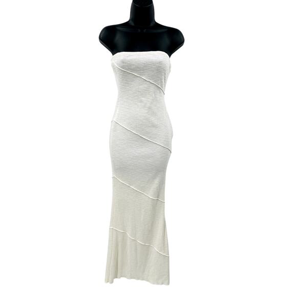 Princess Polly White Ribbed Strapless maxi dress - Picture 2 of 4